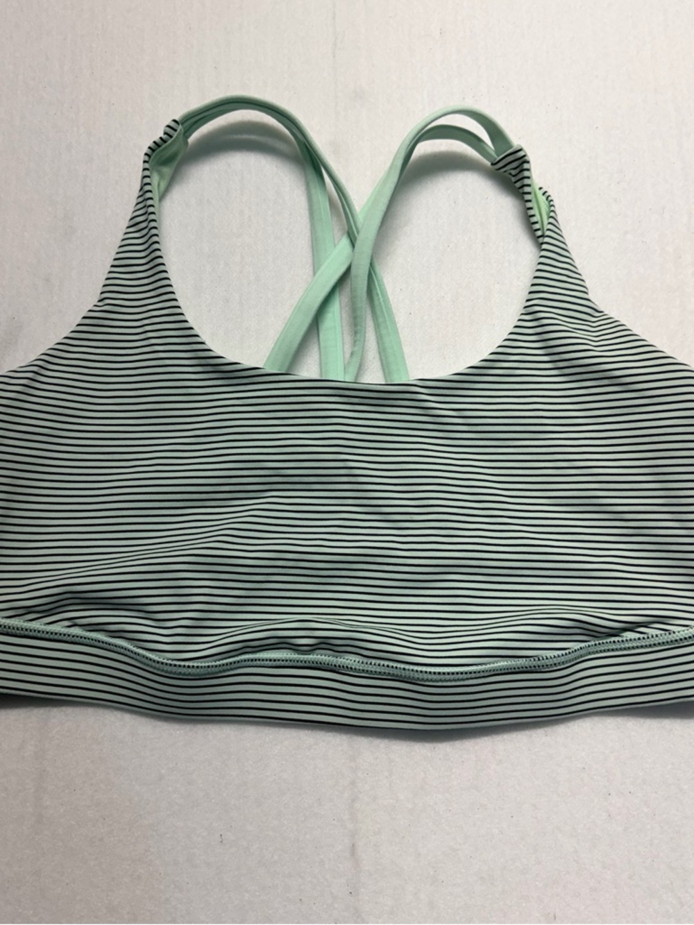 Lululemon Athletica Striped Mint Green Crossback sport bra  10